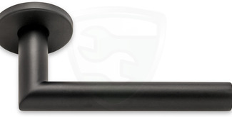 BASICS LB2-19 door handle pair on rose EN1906 black