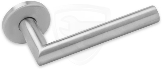 BASICS LB2-19 door handle left pointing to round rosette stainless steel (half pair) kopen in Alkmaar bij Postma en Postma