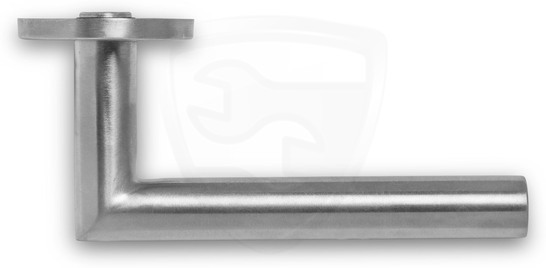 BASICS LB2-19 door handle left pointing to round rosette stainless steel (half pair) kopen in Alkmaar bij Postma en Postma
